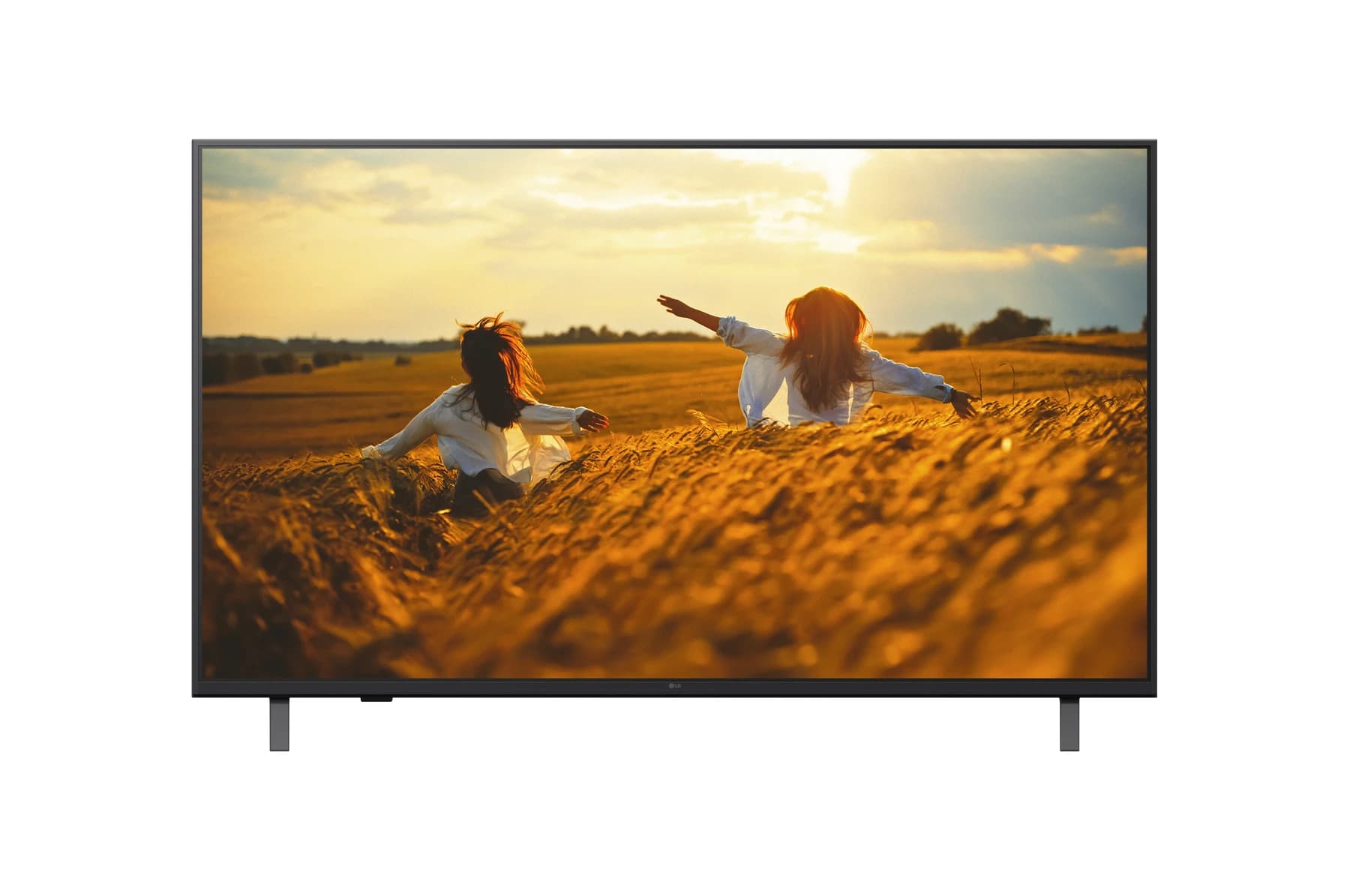 LG 50UK660H0LA — Telewizor hotelowy UK660H (EU/CIS), widok z przodu z obrazem na ekranie